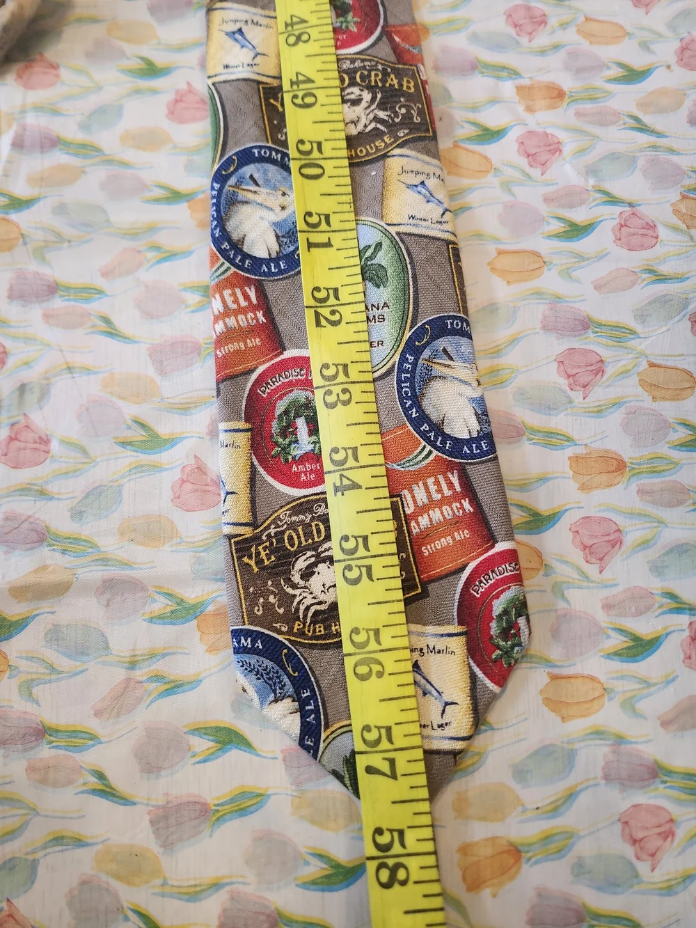 Tommy Bahama Novelty Label Print Silk Tie Multi Color